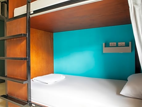 Bed In Dormitory Bunk Bed With Shared Bathroom