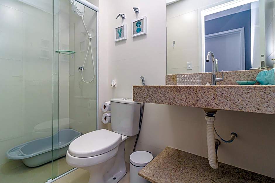 Piemax Praia Grande - 100m PRAIA do BOQUEIRÃO e CENTRO - Vista MAR - Varanda GOURMET com CHURRASQUEIRA privativa - AR CONDICIONADO em todos os ambientes - Wi-Fi 600 Mbps - HOME OFFICE- Vaga de Garagem - Acomoda até 6 pessoas