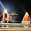Triangular house and hot spring