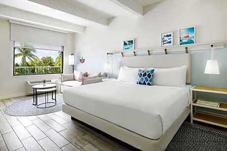 One King Bed with Roll-In Shower