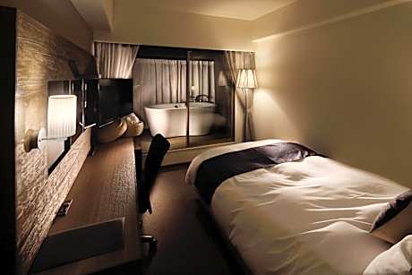 Double Room with Small Double Bed and Semi Open-Air Bath - Non-Smoking