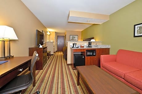 Suite-1 King Bed, Non-Smoking, Flat Screen Television, Wet Bar, Microwave And Refrigerator, Pillowtop Bed, Full Breakfast