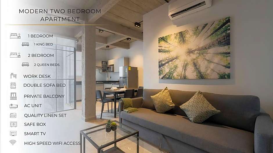 P501 Central 2Bdrm 2bath AC Rooftop