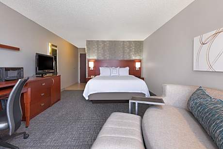 Larger Guest Room with One King Bed and Sofa Bed