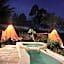 Triangular house and hot spring