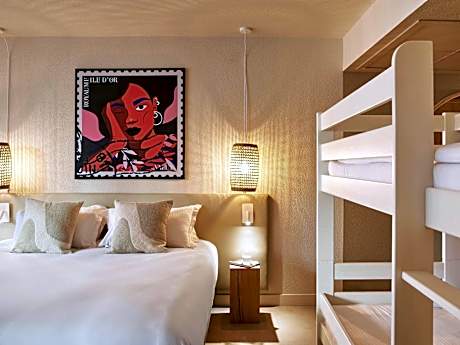 Family Double Room with Single Bunk Bed and City View