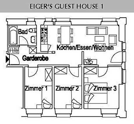 Three-Bedroom Apartment - Ground Floor - Chalet Eiger