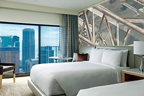 GUEST ROOM, 2 DOUBLE, CITY VIEW, HIGH FLOOR