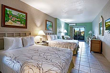 Double Room with Two Double Beds and Partial Ocean View