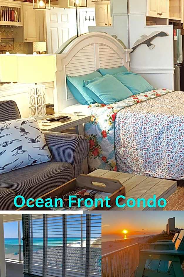 ON THE BEACH! COUPLES GETAWAY,HONEYMOON SWEET, Perfectly Cozy Beach Front Condo, full kitchen, pool, free parking,CHECK-IN AT DOOR