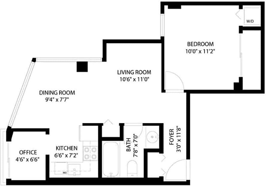1BD+Den condo, with free parking in Downtown!