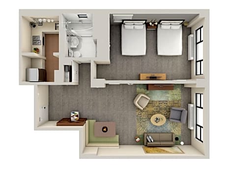 One-Bedroom Suite with Two Double Beds