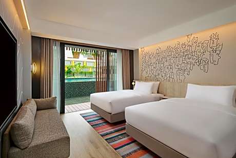 Aloft Pool Terrace, 2 Double Beds (maximum capacity 2 adults & 2 children below 12 y.o.)