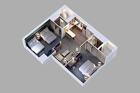 1 King Bed 2 Queen Beds 2 Bedroom Suite