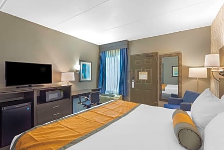 King Room with Roll-In Shower - Mobility Accessible/Pet Friendly/Exterior Entrance/First Floor
