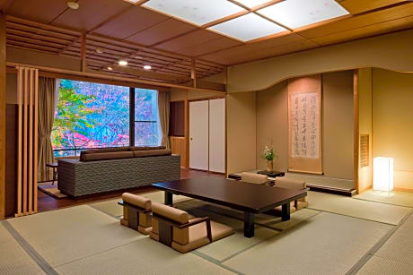 Standard Room with Tatami Area and Semi Open-Air Hot Spring Bath