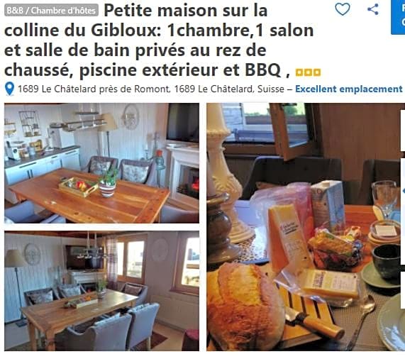 Petite maison sur la colline du Gibloux: 1chambre,1 salon et salle de bain privés au rez de chaussé, piscine extérieur et BBQ ,