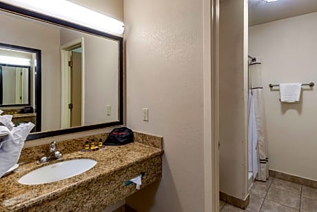 accessible - suite queen bed, mobility accessible, communication assistance, bathtub, kitchen, non-smoking, full breakfast