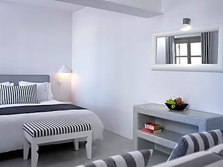 White Family Room with Garden View