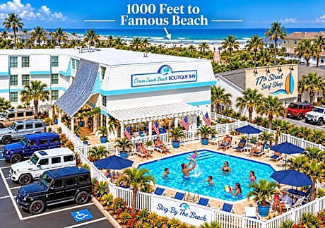 NEW 2026-Ocean Sands Beach Boutique Inn-24Hr Sauna and Salt-Mineral Pool-Free Beach Bikes and Famous Beach-Fresh Baked Cookies-Popcorn-In Room Bathrobes-Sunscreen-65 Inch TVsNetflix-Bedside Candy-Free Laundry- 4 Grand Black Beds-Call & Save-1-252-AHA-SAND