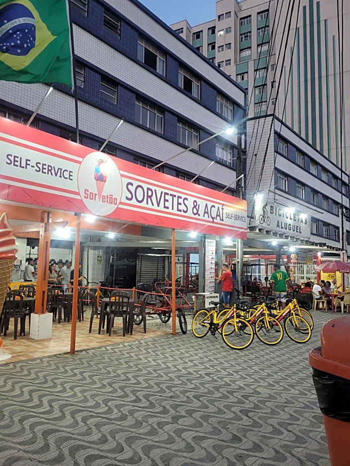 Apartamento Aconchego Frente Mar - Vila Guilhermina Praia Grande SP - Cozinha Completa - Climatizador de Ar - TV a Cabo - Wi-Fi