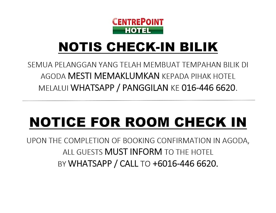 Hotel Centrepoint (Self Check In After 5PM)