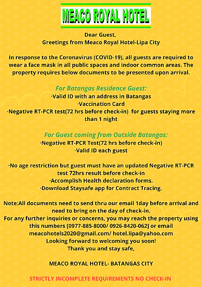 Meaco Royal Hotel - Lipa