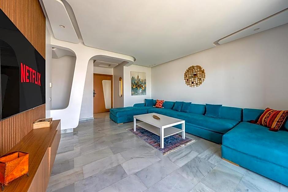 Modern 2BR Apartment with Pool & Secure Parking in Marrakech