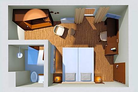 Comfort double room with electric fireplace