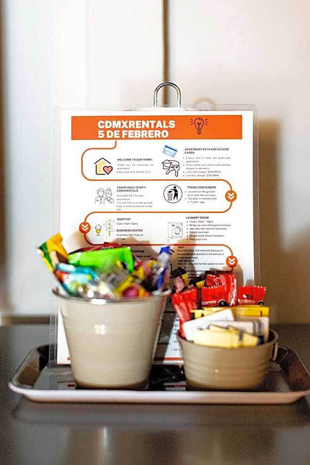 505 Heart of CDMX 1Bdrm 1bath apt AC Rooftop