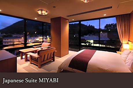 High-Grade Japanese-Western-Style Room [Miyabi] - River view, king-size bed, with scenic bath hot spring