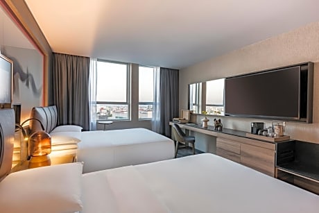 Double Room with Two Double Beds and City View