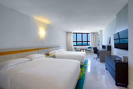 Queen Room with Two Queen Beds and Beach View