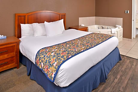 1 King Bed-Jetted Tub-Suite-Nonsmoking-Free Wifi-Microwave-Minifridge-Hairdryer-Cable Tv-