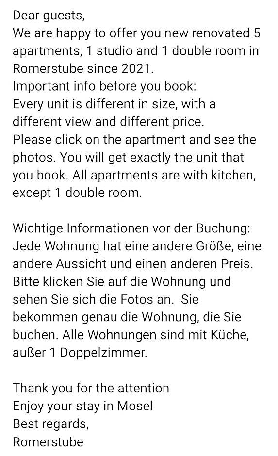 Römerstube Apartments & rooms