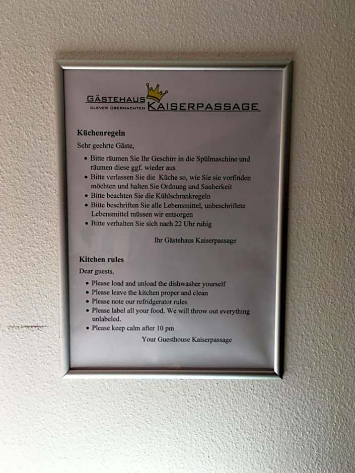 Gästehaus Kaiserpassage- Ihr Cityhostel