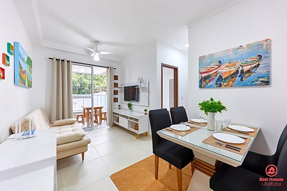 BH28: 1 Quadra d Praia, Ar, Churrasqueira, Piscina